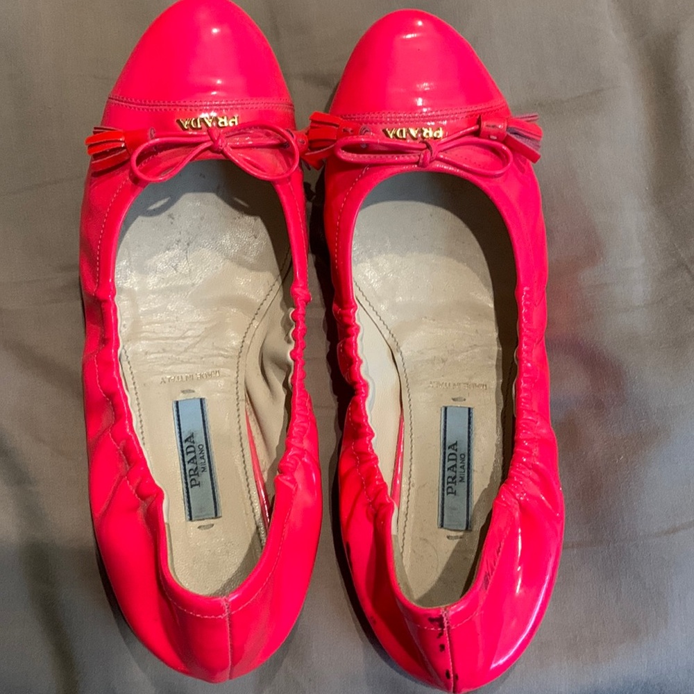Prada ballet flats with tassles, size 36.5